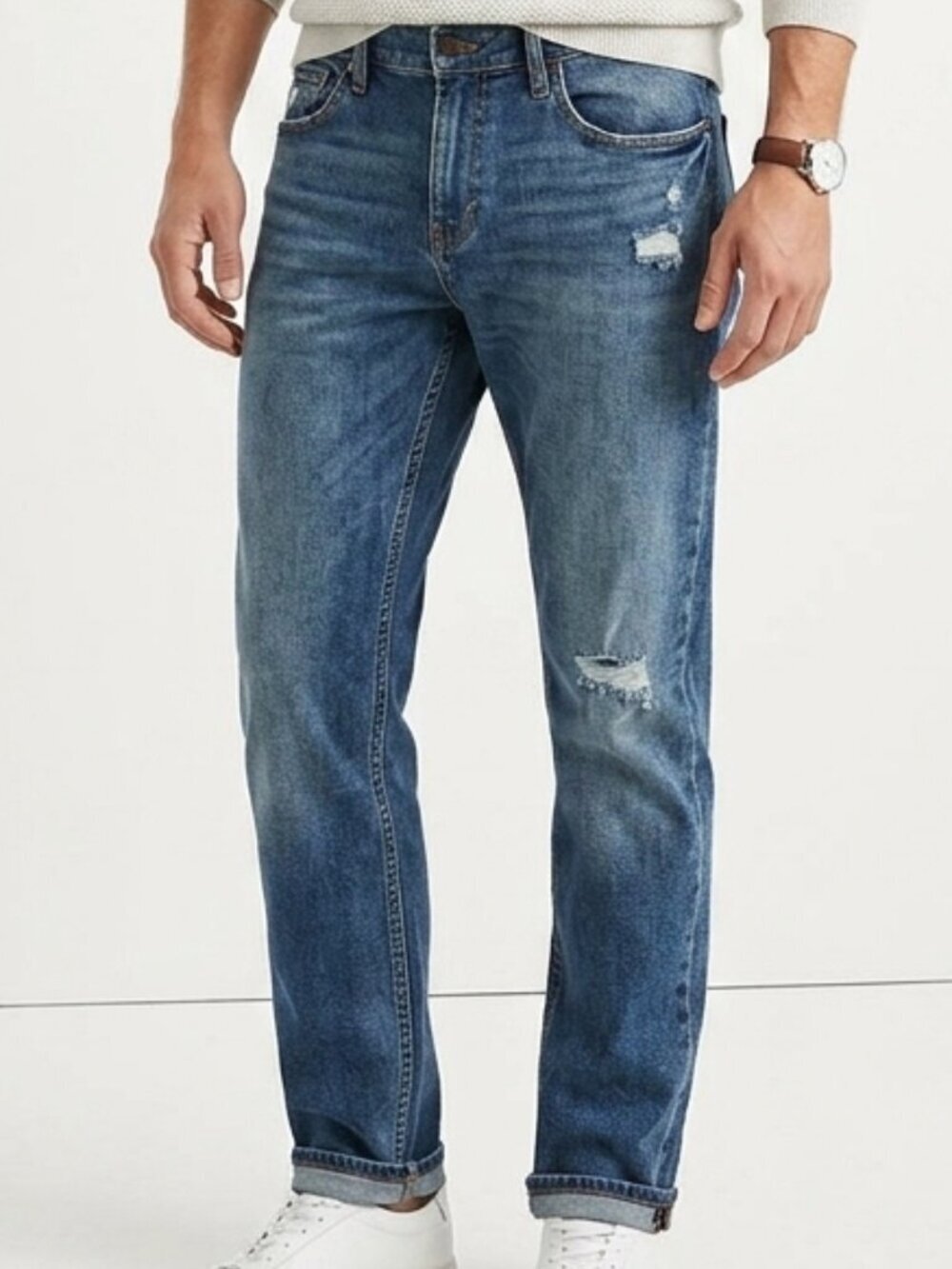 OLD Navy Relaxed Slim Built In Flex Denim Blue Jeans 38 x 32